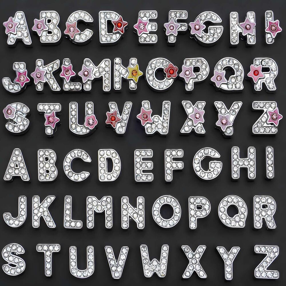 9651 52pcs A-Z Rhinestone Letters for Junk Decor, Croc Accessories, DIY